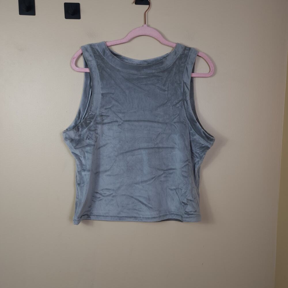 Skims Velour Crewneck Tank In Smoke Size 2X
